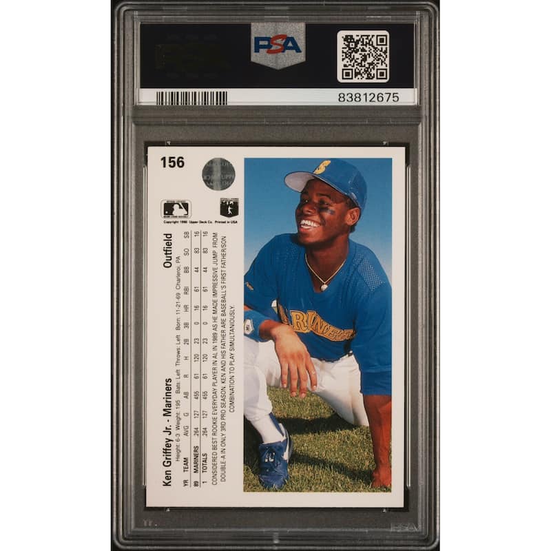 Ken Griffey Jr 1990 Upper Deck Baseball Card #156 Graded PSA 10 - 8'6" x 11'6"