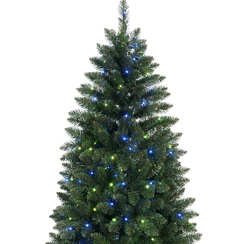 HomeRoots 6' Pre Lit Full Fir Christmas Tree - Green - 38.00 in. x 72.00 in. x 38.00 in.