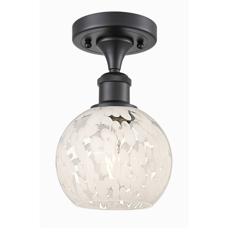Innovations Lighting 516-1C-10-6 White Mouchette Semi-Flush White - Matte Black
