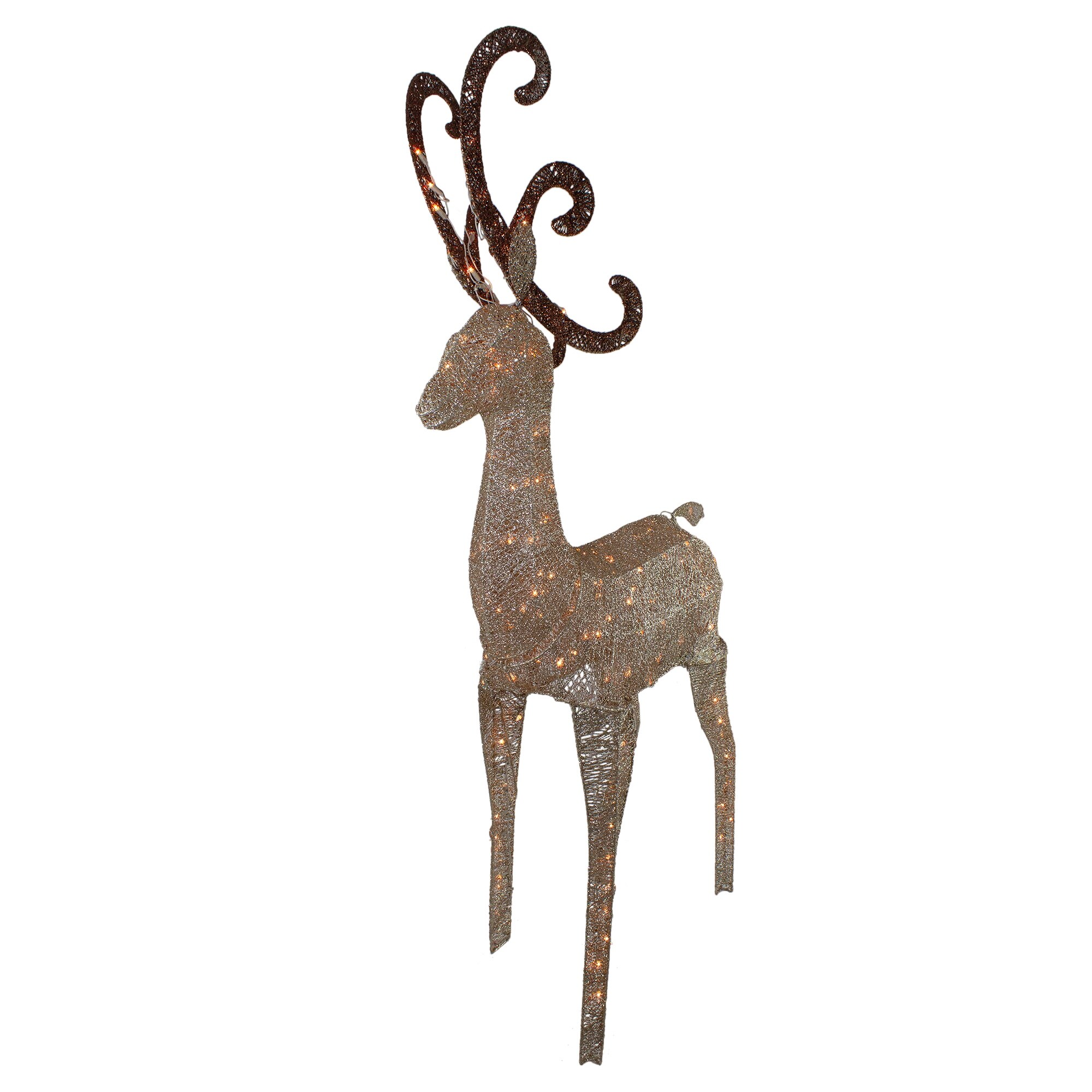 Shop 66 Lighted Champagne Standing Deer Outdoor Christmas