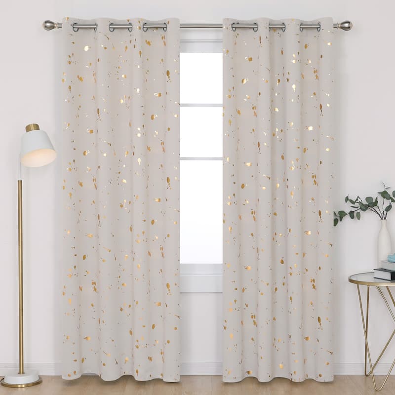 Deconovo Gold Spot Curtain Panel Pair (2 Panel)