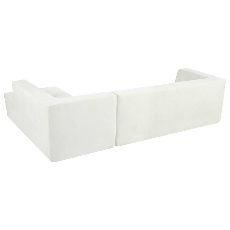 112.2*74" Modular Sofa Set, Beige Chenille, 2pcs Free Combo, L-Shaped