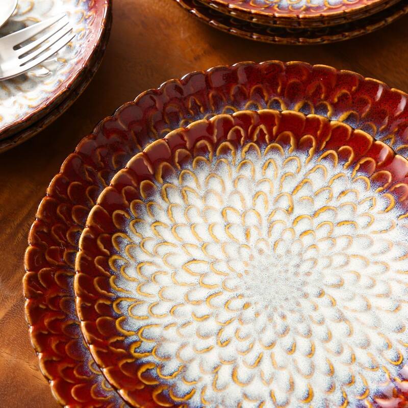 vancasso Chrys Flambed Glaze Stoneware Dinnerware Set