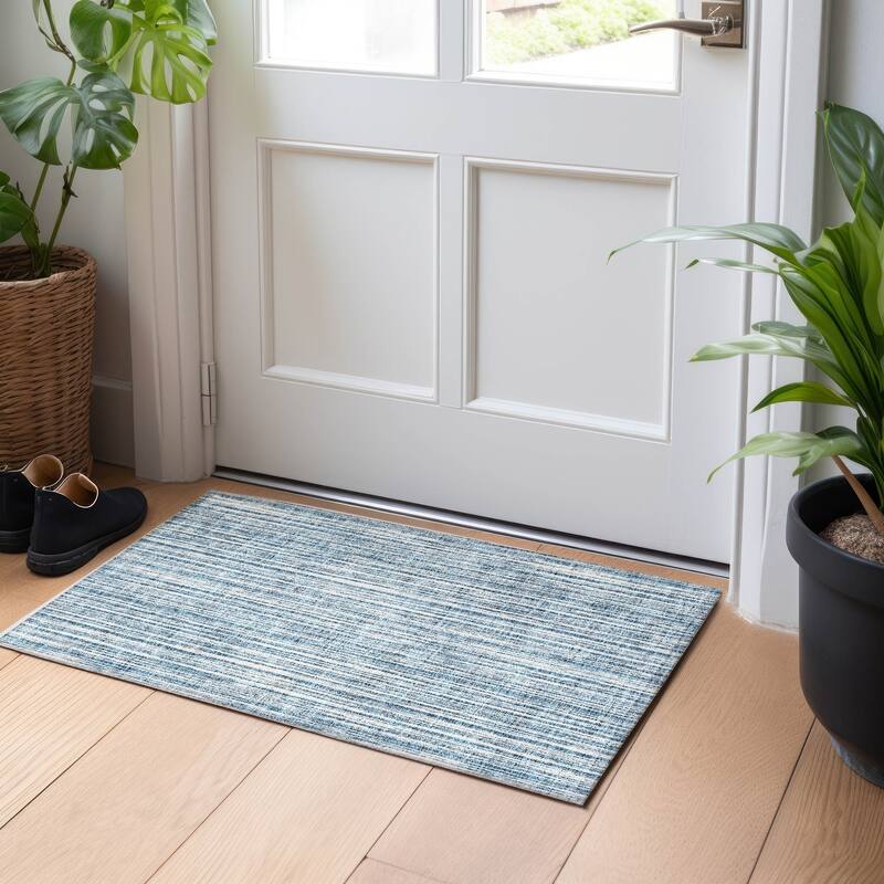 Premium Washable Super Soft Striped Mayfield Rug - Blue - 1' 8" x 2' 6"