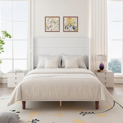 GDFStudio - Ethan 54 " High Headboard Bed with Comfortable Back Support