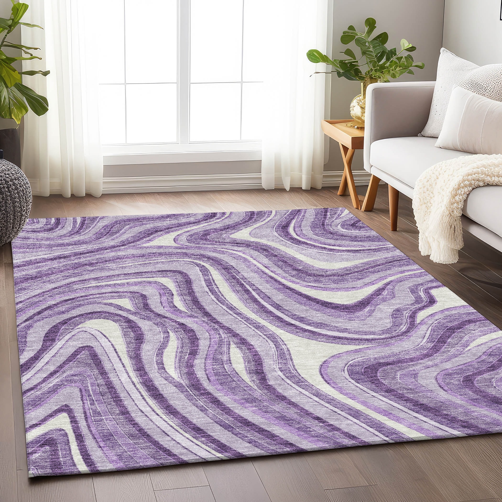 Premium Washable Super Soft Modern Waves Mayfield Rug