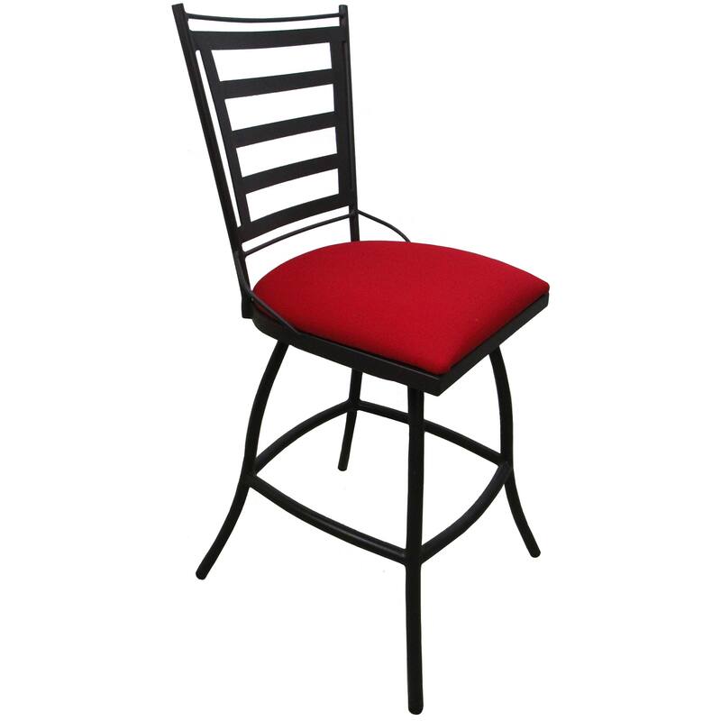 Jenna Outdoor/Indoor 26", 30" or 34" NO Arms Bar Stool on Dark Nut - Red - Counter Height