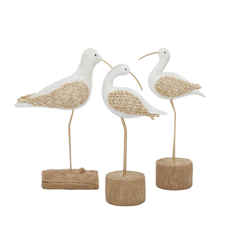Polystone Bird Decorative Sculpture - Set of 3 White - Roche River Decor - White