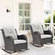 Option Brown Rattan Beige Cushion