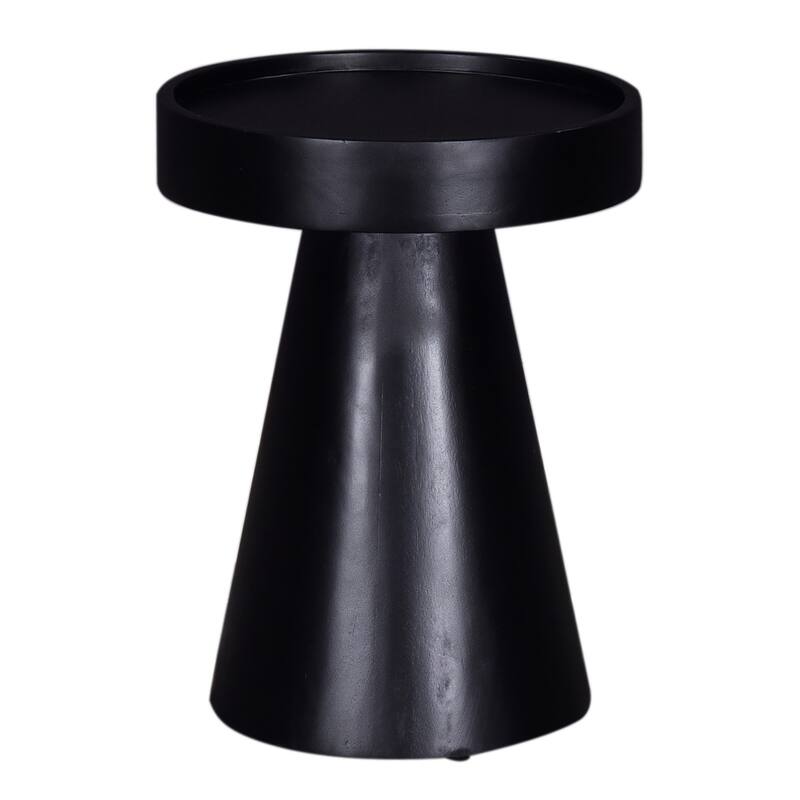 Glam Wooden End Table with Pedestal Base, Accent Side Table