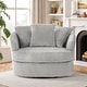 preview thumbnail 28 of 54, Oversized 43" W Plush Corduroy Recessed Arm Swivel Barrel Chair