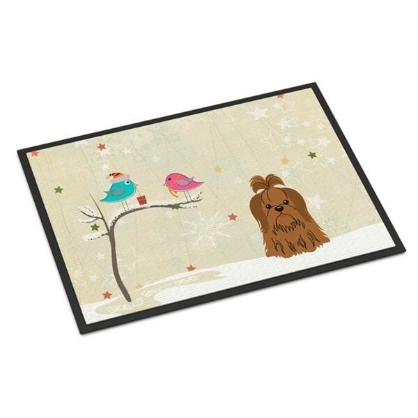 Carolines Treasures BB2558JMAT Christmas Presents Between Friends Shih Tzu Chocolate Indoor or Outdoor Mat 24 x 0.25 x 36 in.