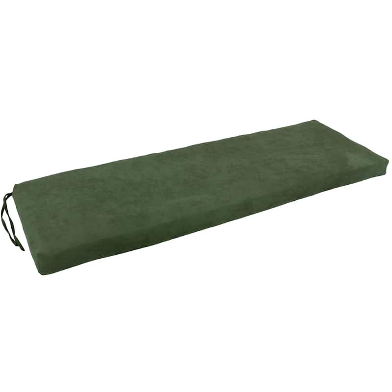 Microsuede Indoor Bench Cushion (57-, 60-, or 63-inches wide) - 57" wide - Hunter Green