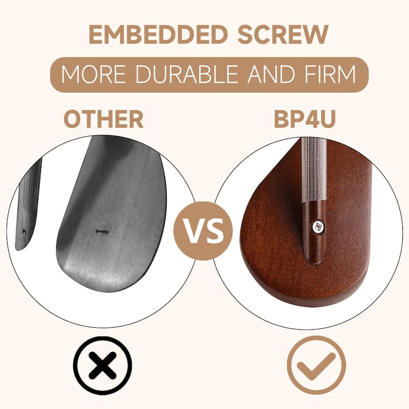 BP4U Premium Wide Shoulder Wooden Suit Hangers, 17.5-Inch Heavy-Duty Solid Wood Coat Hangers for Men's Clothes