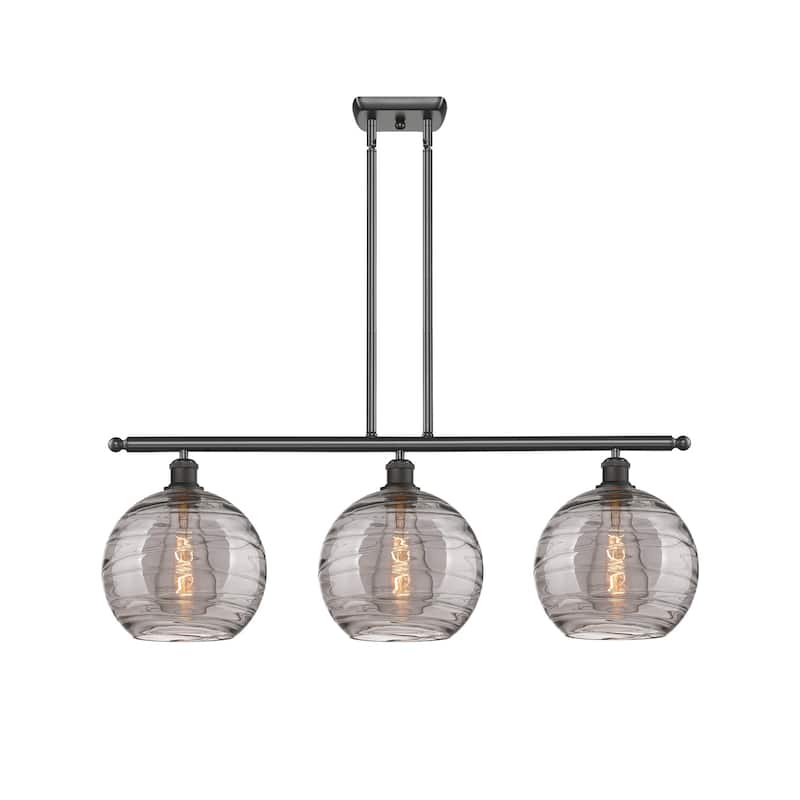 Innovations Lighting 516-3I 12 37 Athens Deco Swirl Chandelier Athens - Oil Rubbed Bronze / Light Smoke Deco Swirl