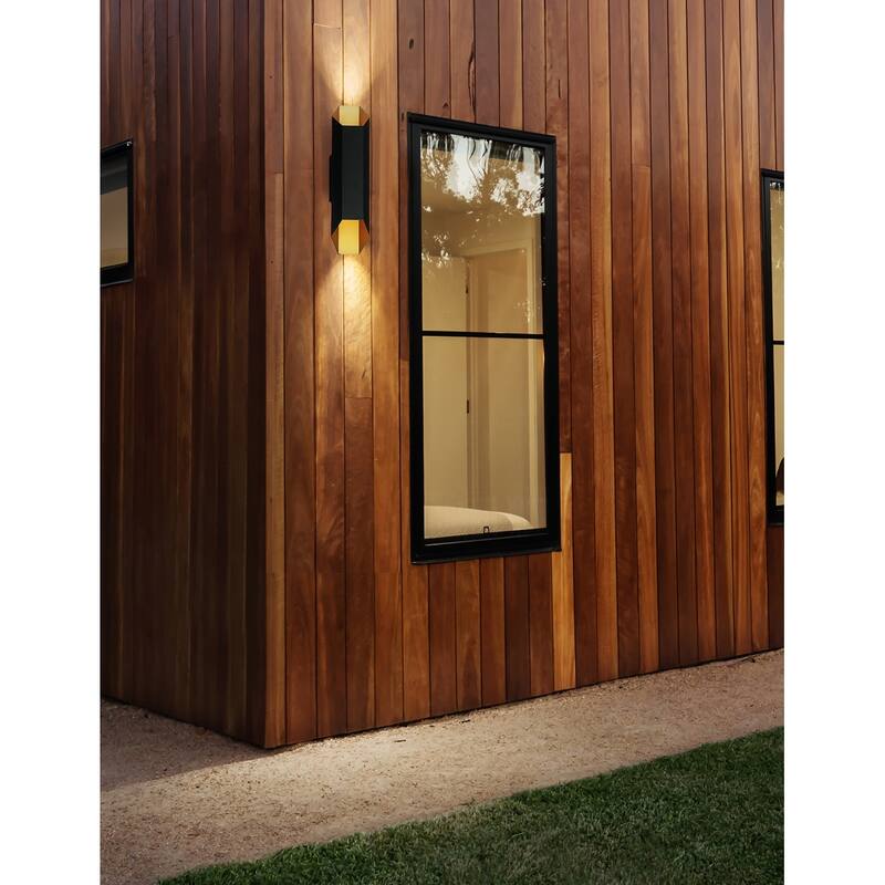 EVOLV Monterey 2-Light Matte Black LED Outdoor Wall Sconce
