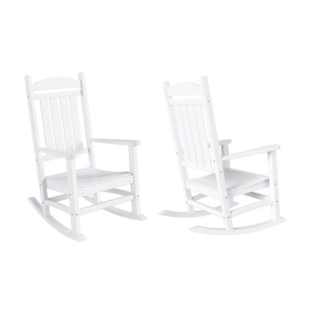 Laguna Traditional Weather-Resistant Rocking Chair (Set of 2) - White