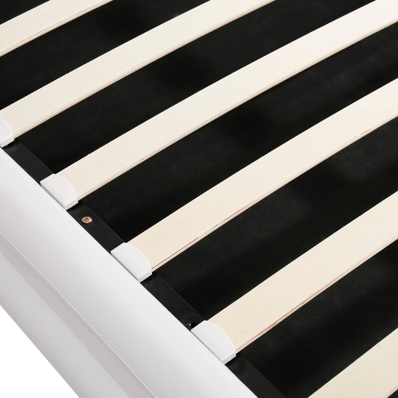 Queen Size Storage Bed Sleigh Bed Platform Bed with Hydraulic Storage System and LED Headboard Sleigh Design Low Profile Bed