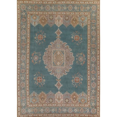 Over-Dyed Tabriz Persian Antique Area Rug Handmade Wool Carpet - 9'11"x 13'1"
