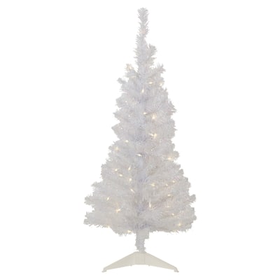 Pre-Lit Medium Rockport White Pine Artificial Christmas Tree - 4' - Clear Lights - 4 Foot