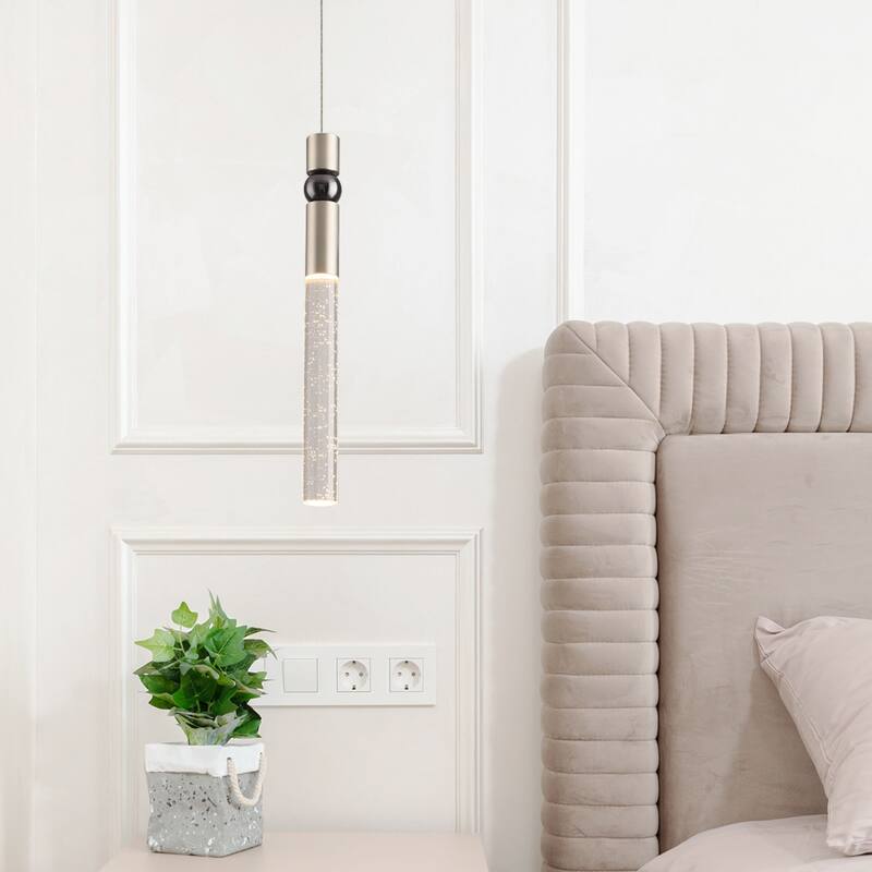 1-Light Crystal Bubble Pendant Light Fixture, Kitchen Hanging Pendant Light