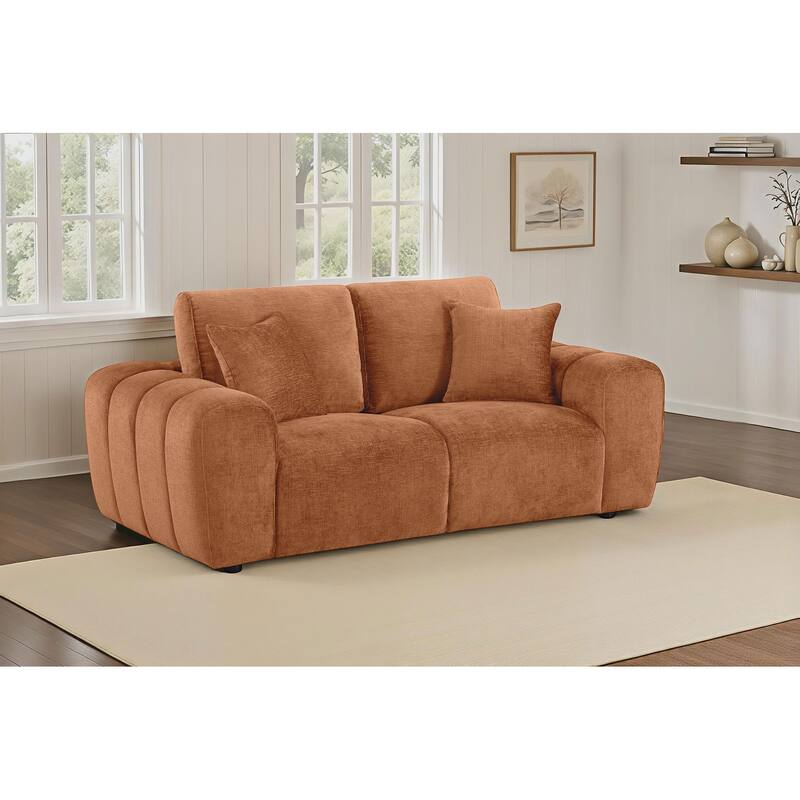 Burnett Chenille Upholstered Wide Arm Loveseat