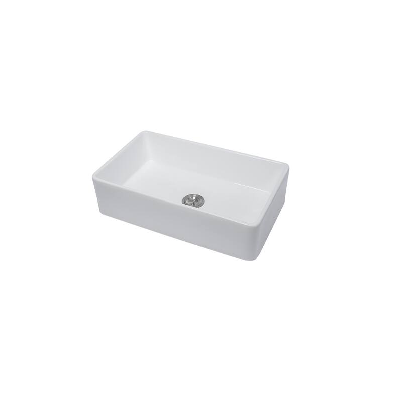 White Farmhouse Single Bowl Ceramic Kitchen Sink