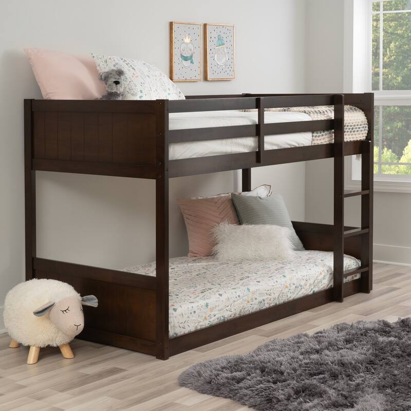 Linon Delphia Low Profile Twin over Twin Bunk Bed