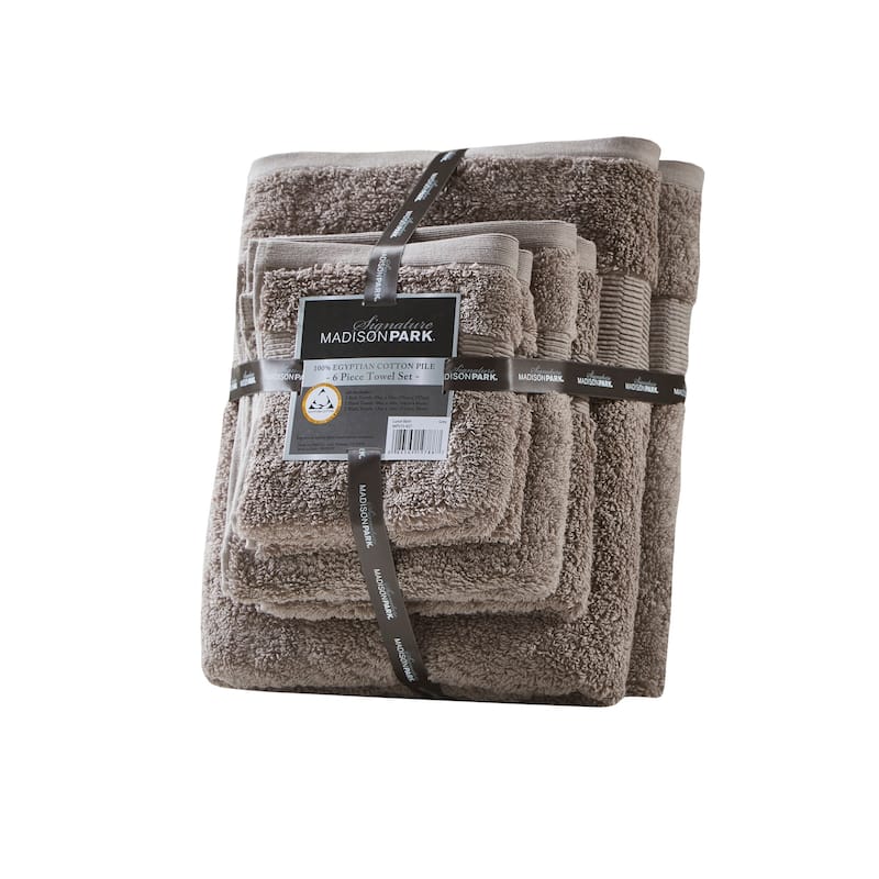 Madison Park Signature Luce 100-percent Egyptian Cotton 6 Piece Towel Set