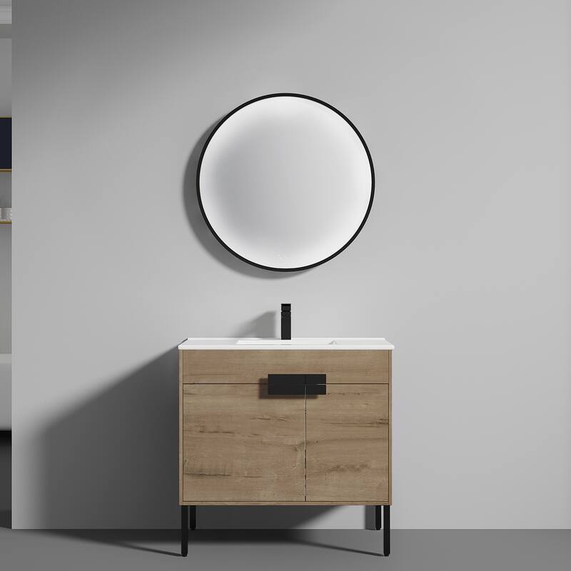 Blossom Bari 36 Inch Freestanding Wood Bathroom Vanity Cabinet w/ Sink