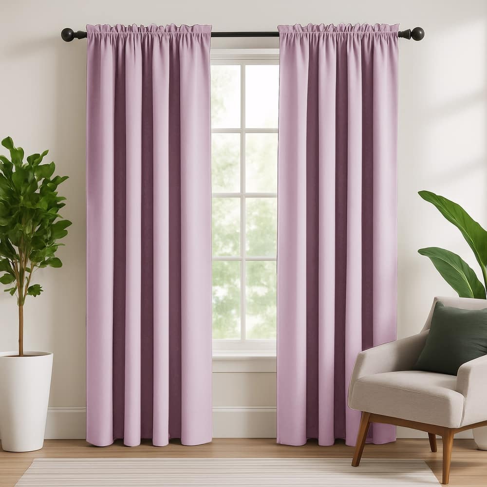 Deconovo 2-Pack Thermal Room Darkening Rod Pocket Curtains