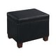 preview thumbnail 1 of 8, Convenience Concepts Madison Storage Ottoman Black Vegan Leather