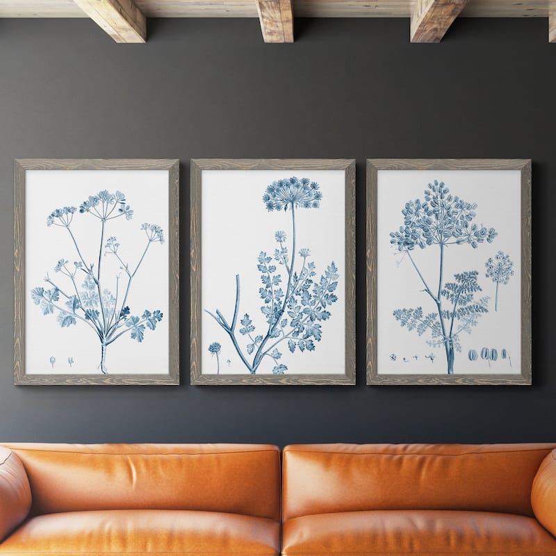 Antique Botanical in Blue IV-Premium Framed Canvas - Ready to Hang - Multi-Color