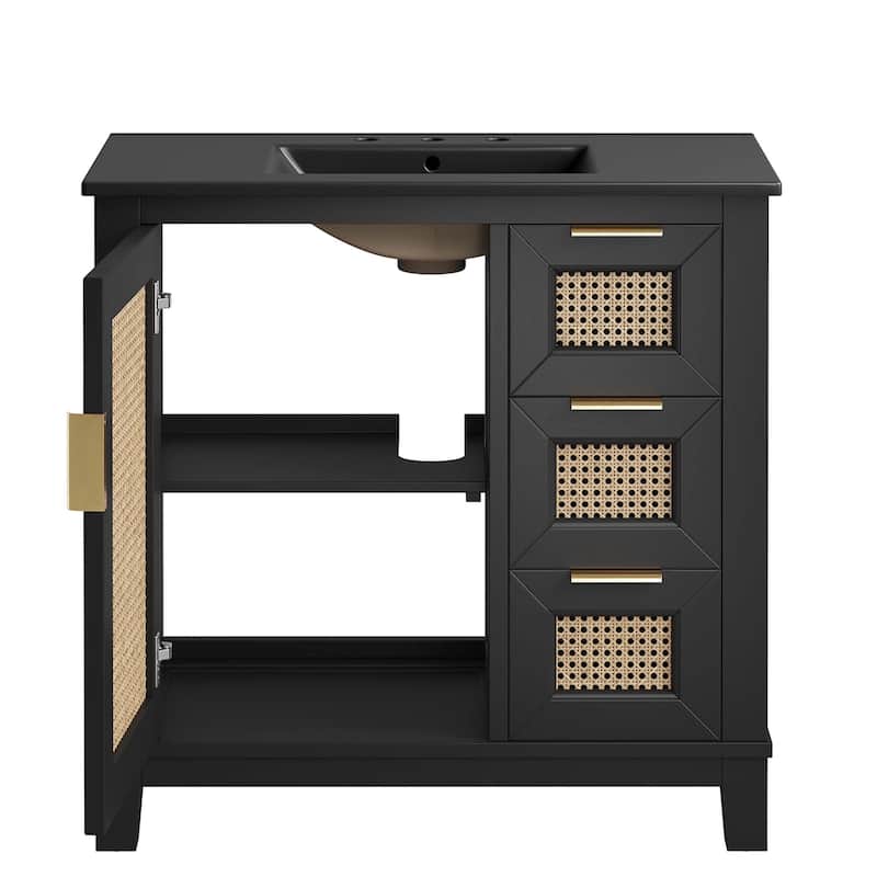 Dixie 36" Solid Wood Bathroom Vanity Cabinet