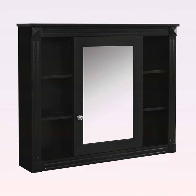 35'' x 28'' Wall Mounted Bathroom Storage Cabinet with Mirror,6 Open Shelves,Modern and Functional Medicine Cabinet