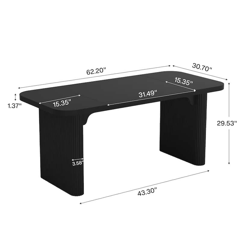 63'' W Wooden Executive Computer Desk for Home Office