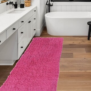 Linon Flokati Heavy Fuschia Rug (2' x 8') - 2'4