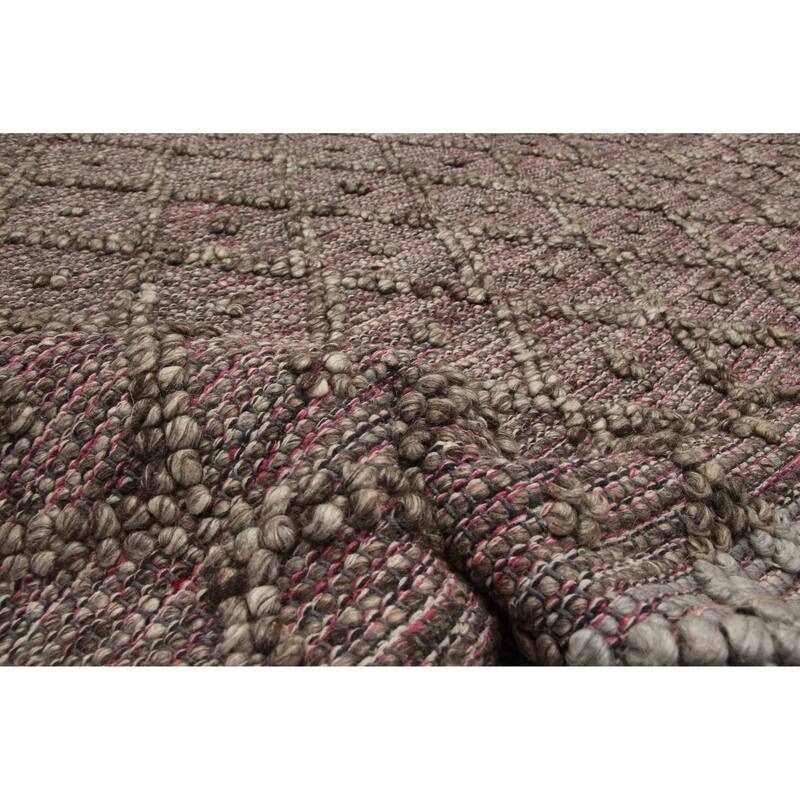 ECARPETGALLERY Braid weave Sienna Grey Wool Rug - 4'11 x 8'2