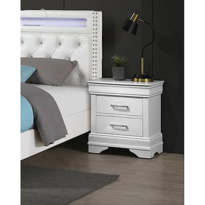 Bedside Table White 1pc Nightstand