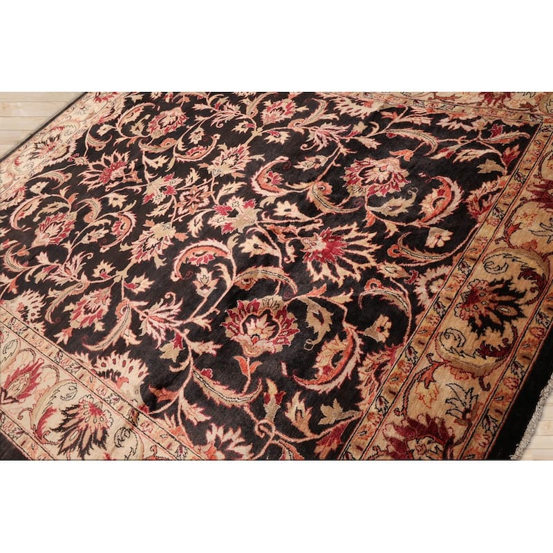 Hand Knotted Peshawar Charcoal 100% Wool Traditional Oriental Area Rug - 7' 10'' x 9' 11''