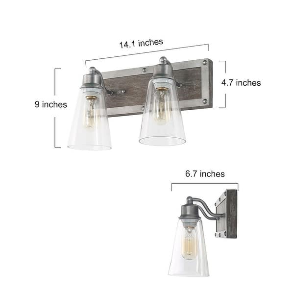 dimension image slide 0 of 2, Carbon Loft Antique Bathroom Vanity Silver Linear Wall Sconce