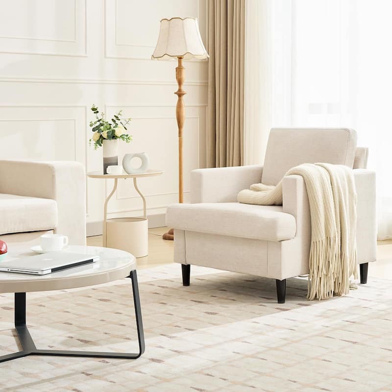 Soft & Padded Chair, Mid-Century Sofa Chair for Bedroom