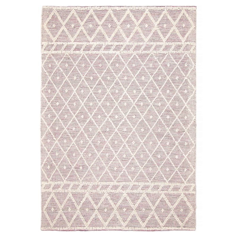 ECARPETGALLERY Braid weave Sienna Pink Wool Rug - 6'2 x 8'10 - Dark Pink - 6'2 x 8'10