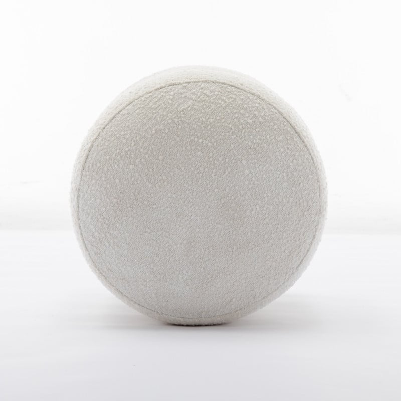 Boucle Round Ottoman Footrest Stool