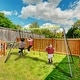 preview thumbnail 1 of 6, 3 in 1 Outdoor Playground Metal Children Swing Set with for Age 3 Up Swing Set