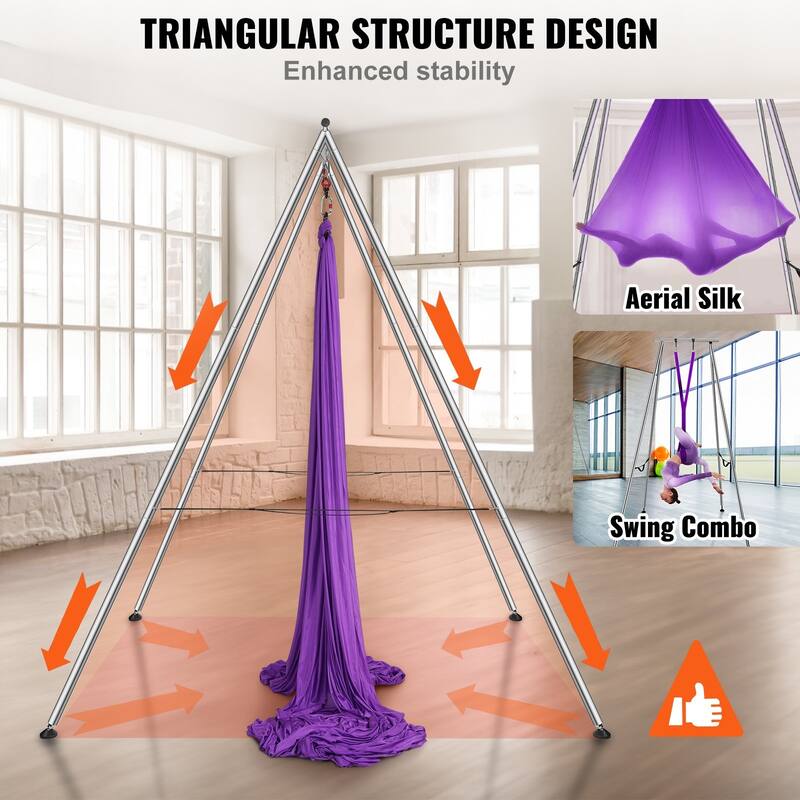 Aerial Yoga Frame with Hammock, 9.67ft Stand for Indoor Outdoor Use