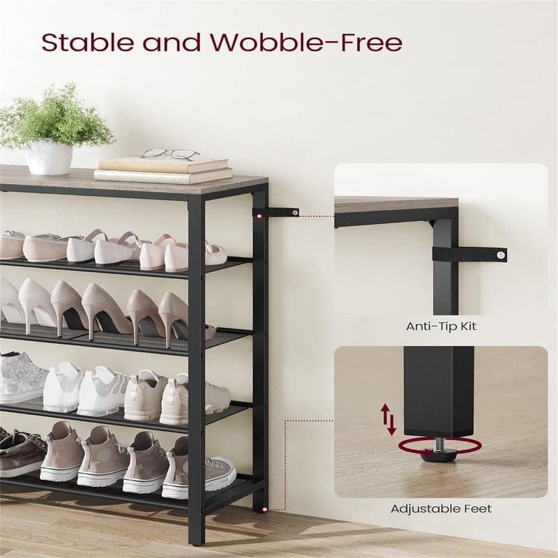 INDESTIC Shoe Rack - 36.4"D x 11.8"W x 39.4"H