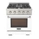 preview thumbnail 64 of 80, KUCHT Professional 30 in. 4.2 cu. ft. Natural Gas Range with Sealed Burners and Convection Oven in Stainless Steel White