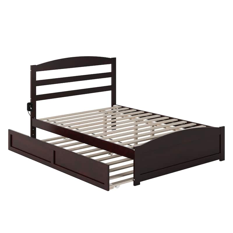 Warren Platform Bed with Footboard and Twin Trundle