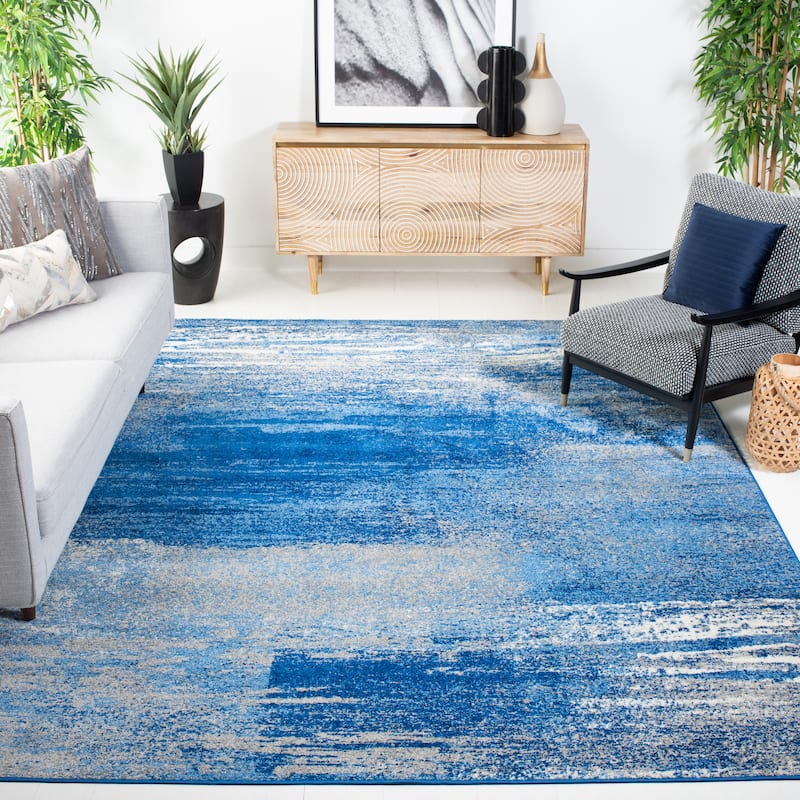 SAFAVIEH Adirondack Brynn Modern Abstract Rug - 9' x 12' - Silver/Blue - Rectangle